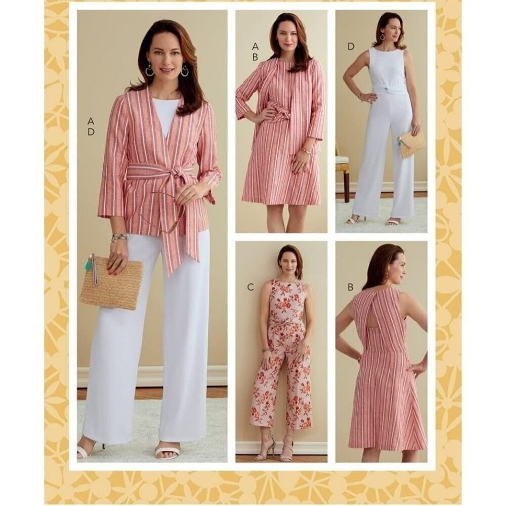 Butterick Sewing Pattern 10804/6775 Jacket‎ Dress Sash Jumpsuit Size 18-24